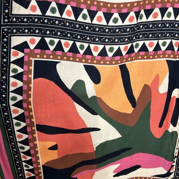 CaCay Maxi Dress Kaftan Made in Brasil Bohemian Tribal Artsy Resort Size M - Picture 5 of 11